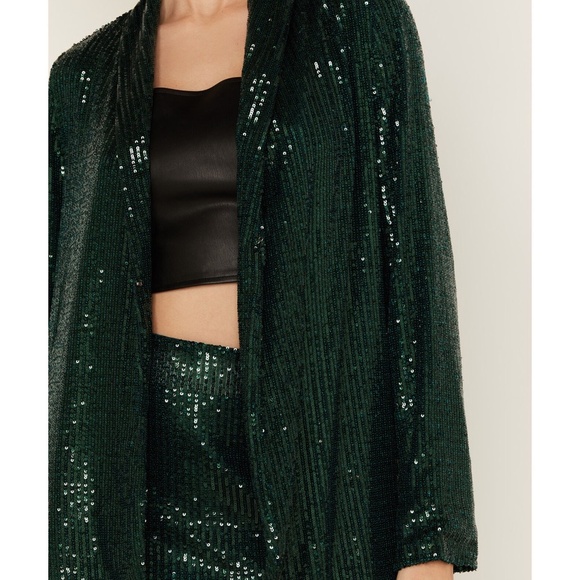 Show Me Your MuMu Sequin Dance Blazer - Dark Green - Size XXL - NWT - Picture 1 of 7